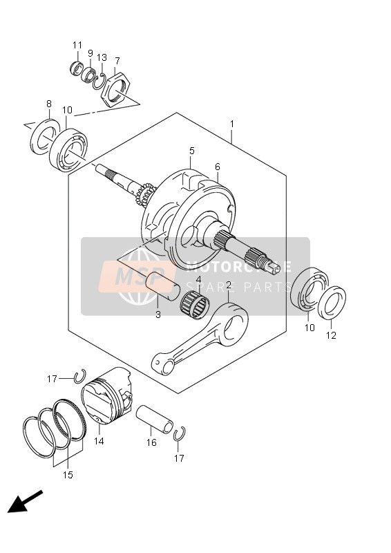 Suzuki UH125 BURGMAN 2009 Crankshaft for a 2009 Suzuki UH125 BURGMAN